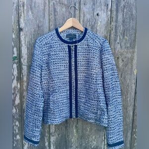 Lucky Brand Short Navy and White Tweed Jacket